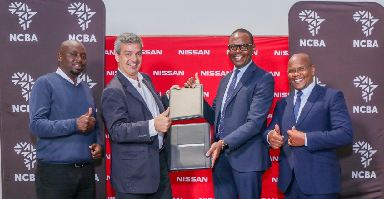 Crown Motors Group Country Manager Pedro Campos, NCBA Group Director of Asset Finance and Business Solutions Lennox Mugambi, Crown Motors Group Sales Consultant Collins Litali, and NCBA Bank Head of Asset Finance James Karinga.